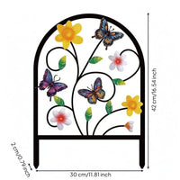 Arched Metal Garden Fence Panel Rectangular Frame Arch Garden Fence Easy to Install Decorative Scrollwork Panel