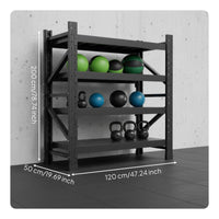 Space Saving Kettlebell Medicine Ball Storage Cart Heavy-Duty Gym Equipment Organizer High Load Capacity Home Gym Storage Rack Sturdy Construction for Personal Trainers, Fitness Studio, Garage