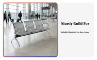 3 Seater Waiting Bench Easy to Clean Airport Reception Seating Stable Hospital Waiting Room Bench for Patients, Facility Managers, Bank, Office, Salon