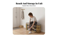 Paddinged Shoe Changing Bench Multi-Functional Padded Footwear Stool Space-Saving Design Stable and Sturdy for Entryway, Hallway