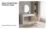 Scalloped Back Armchair Shell-Shaped Backrest Vanity Stool Padded Seat Modern Style for Homeowners, Teens, Bedroom, Home Office