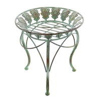 Iron Flower Stand Antique Green Home Decor Open Frame