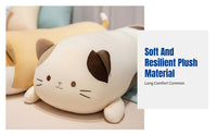 Cat Plush Long Pillow, Stuffed Doll Pillow, Soft Bedside Leg Pillow for Girls, Boys, Side Sleeper, Bedroom Decor