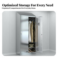 Rust Proof Stainless Steel Locker Heavy Duty Employee Changing Locker Long-Lasting Multi-Door Storage Cabinet Easy to Clean for Office Workers, Gym Members, Cafeteria, Factory, School, Bedroom