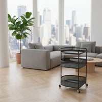 Mini Mobile Decorative Table with Wheels Rolling Side Table Space Saving