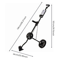 Foldable Golf Trolley Long-Lasting 2 Wheel Golf Pushcart Stable Frame