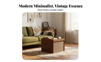 2 Pieces Nesting Coffee Table Set Movable with Wheels Indoor Furniture