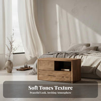 Bedside Nightstand Distressed Finish Side Table Minimalist Design for Homeowners