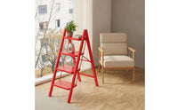 Foldable Ladder with Wide Steps Non-Slip Triangular-Frame Ladder Sturdy Step Stool Compact for Homeowners, Seniors, Kitchen, Closet, Pantry