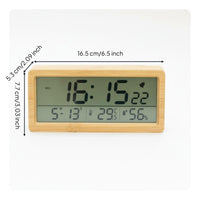 Wood Display Alarm Timepiece Easy to Read Wooden Digital Alarm Timepiece