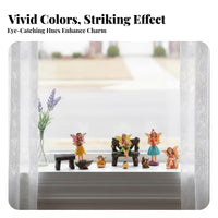 Fairy Garden Set Hand-Painted Wood-Grain Look Miniature Fairy Figurines