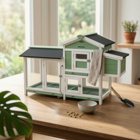Wooden Small Pet Hutch Front-Opening Doors Small Pet Hutch Metal Latches Animal Habitat for Garden