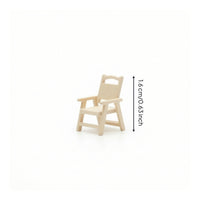 Miniature Armchair 1:64 Scale Dollhouse Armchair Miniature Chair Yellow Small Open-Back Chair Armrests