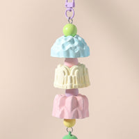 Parrot Toy Grinding Stone for Beak Health, Mineral Cup Cockatiel Toy and Lovebird Toy with Bell, Metal Chain Cage Accessory for Adult Boredom