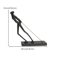 Pulling Figure Sculpture Minimalist Human Figure Sculpture Matte Finish