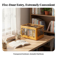 Foldable Book Storage Box Strong Load Bearing Folding Plastic Organizer