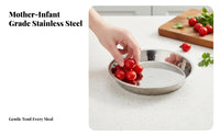 Round Steel Plate Food Grade Round Metal Platter Dishwasher Safe for Home Cooks
