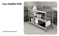 Rust Resistant Stainless Steel Storage Rack Heavy-Duty Multi-Layer Utility Shelf Large Capacity Rolling Kitchen Rack Easy Assembly for Commercial Users, Balcony, Restaurant, Warehouse, Garage