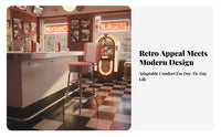 Retro Eatery Stool Backrest Assist Counter Chair With Footrest Upholstered Pad for Adults, Kitchen Island, Dining Room