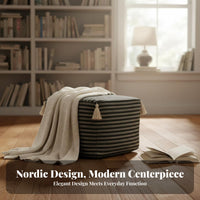 Woven Pouf Multi-Functional Ottoman adaptable Use for Balcony, Bedroom, Adults