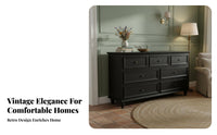 Vintage Design 6-Drawer chest of drawers Multi-Functional Storage Furniture Carved Leg features Chest of Drawers Sturdy Construction for Homeowners, Renters, Adults, Bedroom, Entryway, Hallway, Living Room