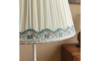 E27 Lamp Shade Soft Light E27 Table Lamp Shade Elegant Pleated Textile Lampshade for Bedroom, Living Room, Study