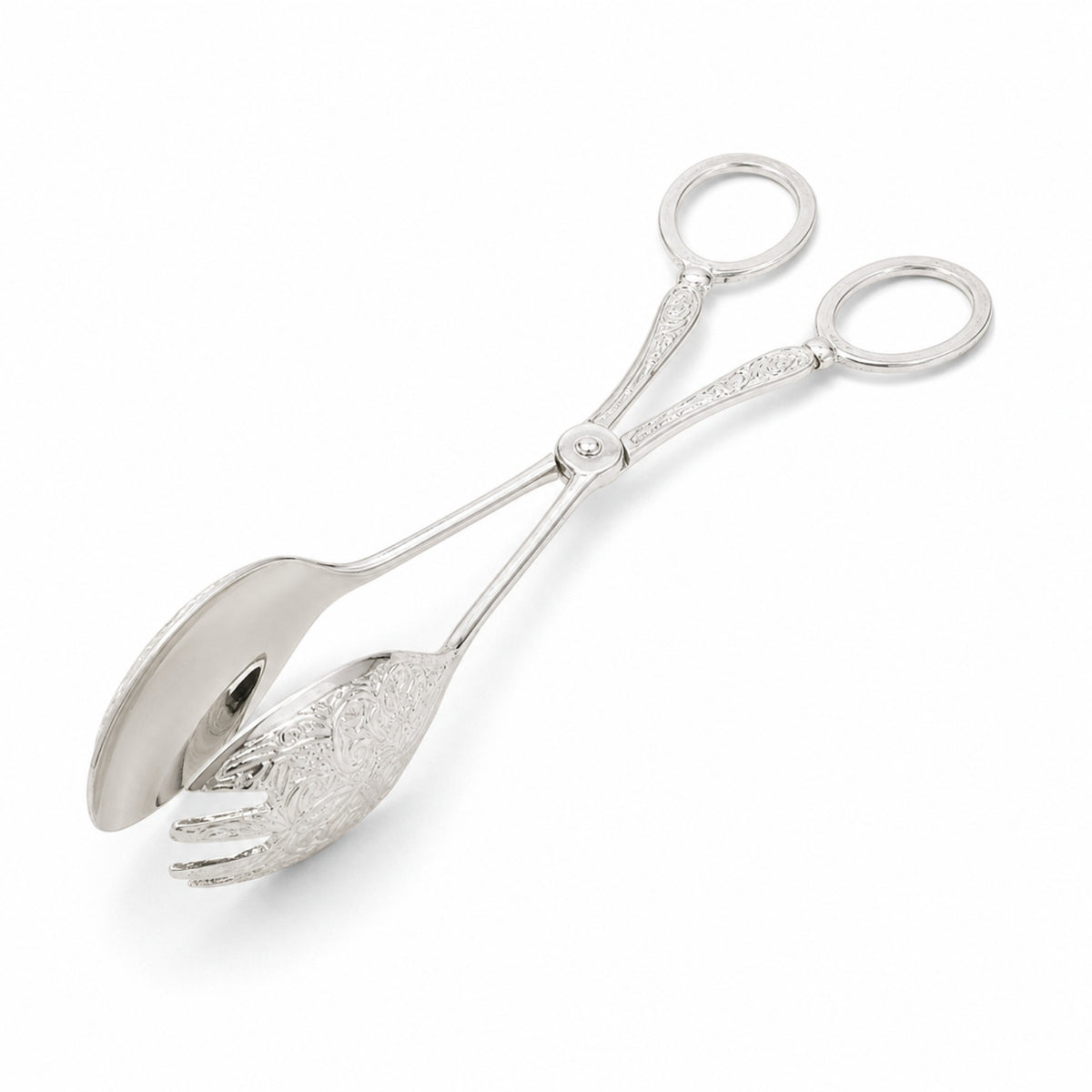 Engraved Serving Tongs with Scissor Handle Versatile Serving Utensil with Circular Handles Easy to Clean Cake Tongs Long-Lasting for Tea Party, Bakery
