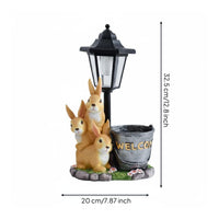Solar Hare Statue Gift Idea Hare Solar Light Welcome Sign Garden Decor for Pathway