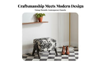 Upholstered Rectangular Bench Vintage Design Ottoman Sturdy Construction