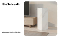 Luxury Aesthetic Marble-Top Plinth Elegant Design Freestanding Object Plinth Multi-Purpose Display Pedestal Multipurpose for Home Decorators, Interior Designers, Living Room, Showroom, Hotel Lobby, Retail Displays