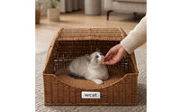 Drawer Type Pet Bed Cozy Woven Pet Nest Easy to Clean for Summer, Small Dogs