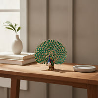 Peacock Trinket Box Jeweled Peacock Figurine with Storage Jewelry Box with Hinge Enameled Statue Enamel for Women, Vanity