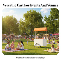 Roving Cuisine Stall Stall Lockable Wheels Roving Cuisine Stall Cart 360-Degree Rotating Casters Rolling Street Vending Cart for Vendors, Caterers