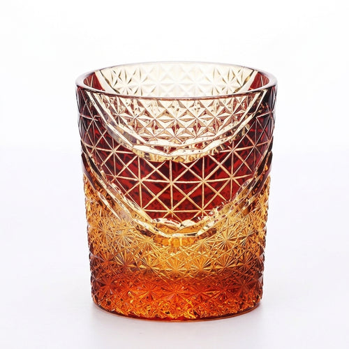 Hand-carved Crystal Whiskey Glass, Japanese Style