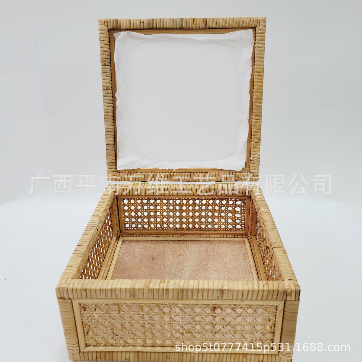Handwoven Rattan Storage Basket with Lid, Chinese Retro Style, Home Organizer