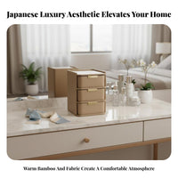 Multimulti-tier textile Makeup Chest Drawer Japanese-inspired aesthetic Countertop Makeup Case for Bathroom