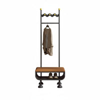 Coat Stand with Shoe Bench 4-in-1 Design Entryway Bench with Hooks Space-Saving