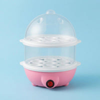 Transparent Two-Tier Egg Steamer Round Dome Lid Electric Egg Boiler 110V Kitchen Appliance Compact