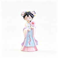 Elegant Resin Figurine Serene Woman Figurine with Robe Graceful Statuette Compact for Collectors