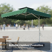 Heavy Duty Easy Open Lever Large Patio Umbrella Waterproof Square Garden Parasol for Homeowners, Business Owners, Backyard, Poolside, Balcony