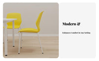 Armless Molded Shell Chair Stackable Design Armless Utility Chair Space-Saving