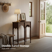 Narrow Two-Shelf Entryway Table Minimalist Design 2-Tier Entry Table Table Sturdy and Hard-Wearing Rounded Corners