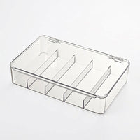 Clear Stackable Desktop Organizer with Compartments Storage Box for Desk Transparent Drawer with Dividers