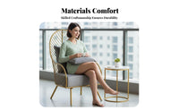 Soft Fabric Upholstery Highspine Barrel Chair Modern Minimalist design Plush Single-Person Sofa Thickly Padded Indoor Furniture Ergonomic Design for Office Workers, Interior Designers, Balcony, Reception Area, perusing corner, Living Room