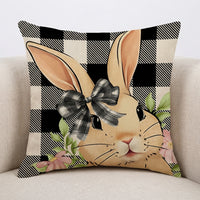 Easter Pillow Cover Decorative Bunny Pillow Case Seasonal Spring Decor Single Sided Easter Cushion Cover for Home, Living Room, Bedroom, Armchair
