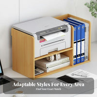 Space Saving 2-Tier Printer Stand Multi-Functional Deskupper tier Easy Assembly Storage Rack robust Duty for Students, Study Room