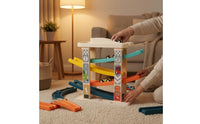 Smooth PP Plastic Multi-Level Racetrack Playset Traffic Graphics Ramp Structure Track Set Vertical Support Columns Curved Car Track Set Pretend Play