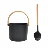 Aluminum Sauna Pail Set Black Bath Accessory Large Capacity for Steam Room