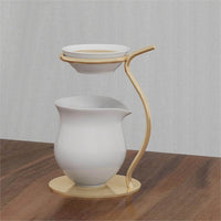 陶瓷茶滤茶漏支架一体茶隔茶具防烫泡茶配件茶海公道杯过滤分茶器