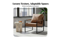 Upholstered Armchair with Metal Frame Light Luxury with Design Cafe Seating Easy to Clean Ergonomic Design for Coffee Shop